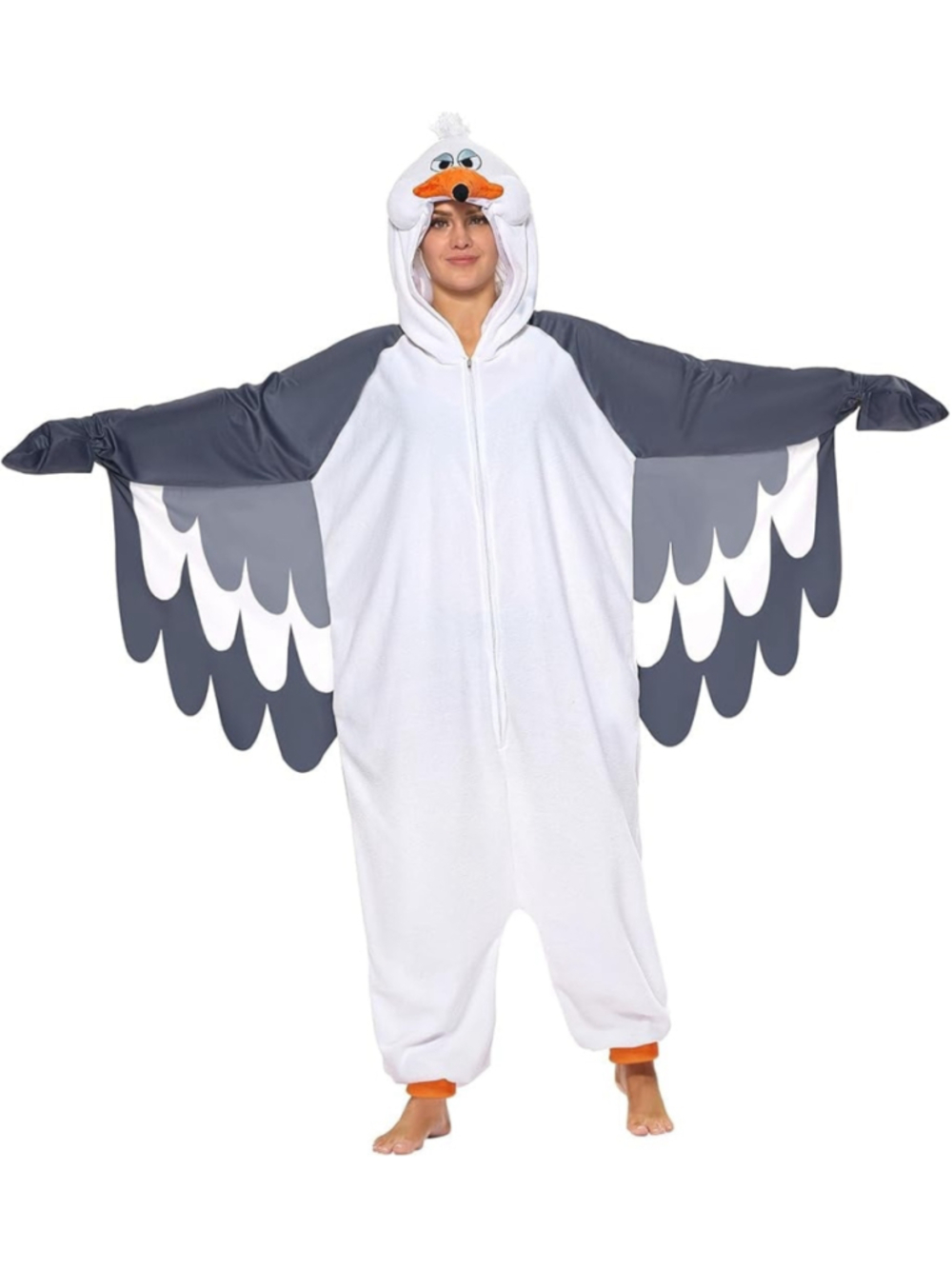 New Spooktacular Creations Adults Unisex Seagull Hooded Costume